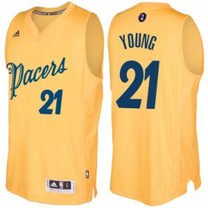 Maillot Navidad 2016 Thaddeus Young Pacers 21 Blond