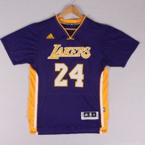 Maillot Manche Courte Lakers Bryant 24 Pourpre