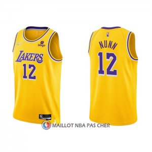 Maillot Los Angeles Lakers Kendrick Nunn NO 12 75th Anniversary 2021-22 Jaune