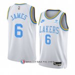 Maillot Los Angeles Lakers LeBron James NO 6 Classic 2022-23 Blanc
