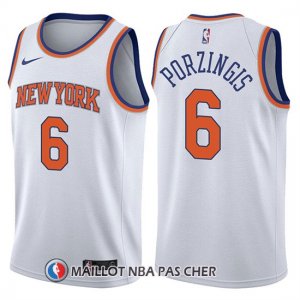 Maillot New York Knicks Kristaps Porzingis 6 2017-18 Blanc