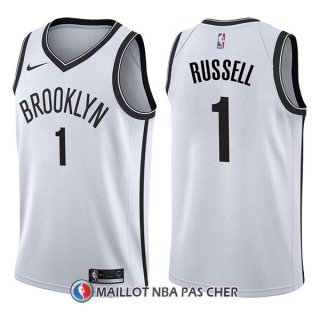 Maillot Brooklyn Nets D'angelo Russell Association 1 2017-18 Blanc