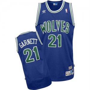 Maillot Retro Timberwolves Garnett 21 Bleu Vert