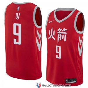Maillot Houston Rockets Zhou Qi Ville 2018 Rouge