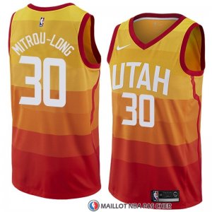 Maillot Utah Jazz Naz Mitrou-long Ville 2018 Jaune