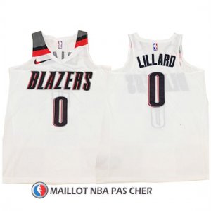 Maillot Authentique Portland Trail Blazers Lillard 2017-18 0 Blanc