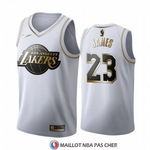 Maillot Golden Edition Los Angeles Lakers Lebron James Blanc
