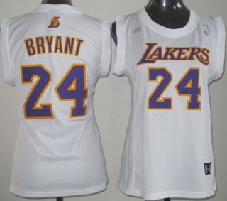 Maillot Femme de Bryant Los Angeles Lakers #24 Blanc