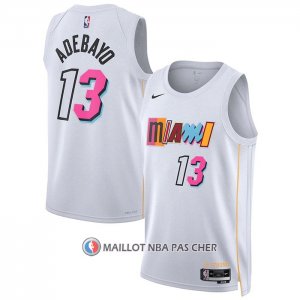 Maillot Miami Heat Bam Adebayo NO 13 Ville 2022-23 Blanc