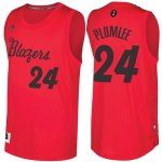 Maillot Navidad 2016 Mason Plumlee Blazers 24 Rouge