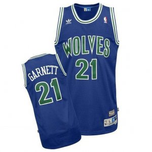 Maillot retro de Garnett Minnesota Timberwolves #21 Bleu