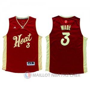 Maillot Miami Heat Wade Noel #3 Rouge