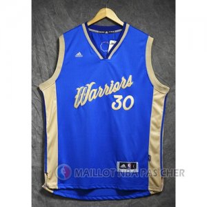 Maillot Golden State Warriors Curry Noel #30 Bleu