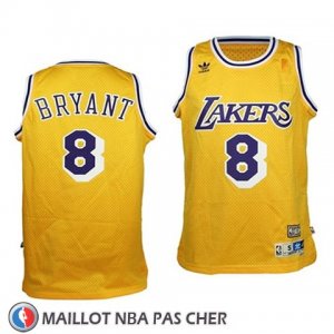 Maillot Enfant Los Angeles Lakers Kobe Bryant No 8 Retro Jaune