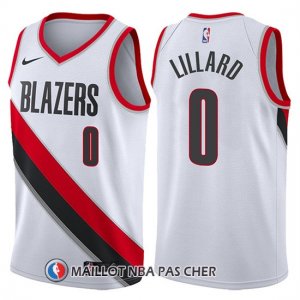 Maillot Portland Trail Blazers Damian Lillard 0 2017-18 Blanc