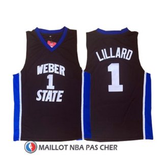 Maillot NCAA Weber State Lillard 1 Noir