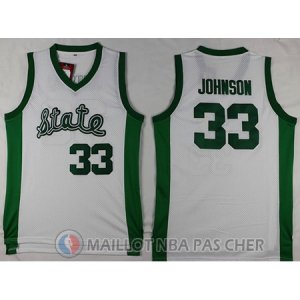 Maillot NBA NCAA Michigan Johnson 33# Blanc