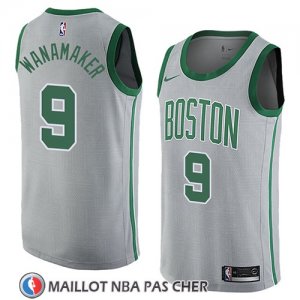 Maillot Boston Celtics Brad Wanamaker No 9 Ciudad 2018 Gris