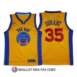 Maillot Golden State Warriors Kevin Durant 2017-18 35 Jaune