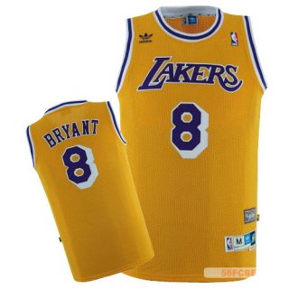 Maillot Retro Lakers Bryant 8 Jaune