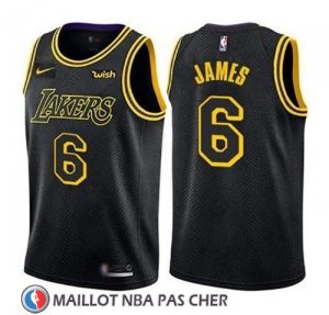 Maillot Los Angeles Lakers Lebron James Ciudad 2019 Noir