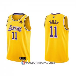 Maillot Los Angeles Lakers Malik Monk NO 11 75th Anniversary 2021-22 Jaune