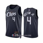 Maillot Los Angeles Clippers Brandon Boston JR. NO 4 Ville 2023-24 Bleu