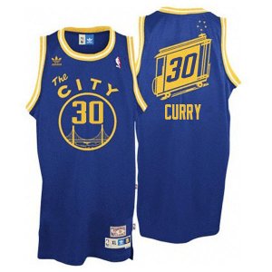 Maillot Retro City Bus Warriors Curry 30 Bleu