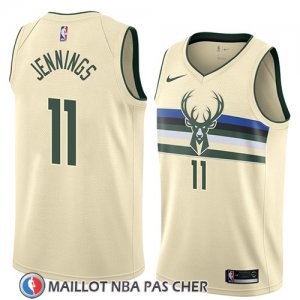 Maillot Milwaukee Bucks Opal Brandon Jennings Ciudad 2018 Crema