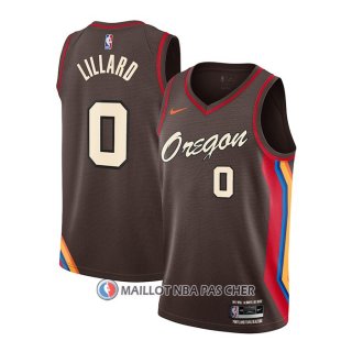 Maillot Portland Trail Blazers Damian Lillard Ville 2020-21 Marron