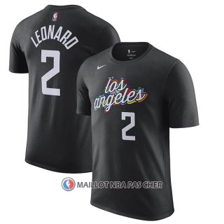 Maillot Manche Courte Los Angeles Clippers Kawhi Leonard Ville 2022-23 Noir