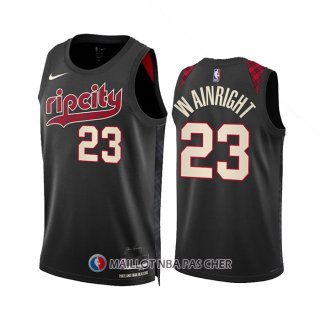 Maillot Portland Trail Blazers Ish Wainright NO 23 Ville 2023-24 Noir
