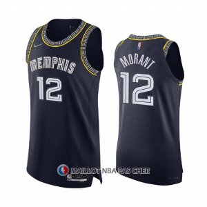 Maillot Memphis Grizzlies Ja Morant NO 12 Ville 2021-22 Authentique Bleu