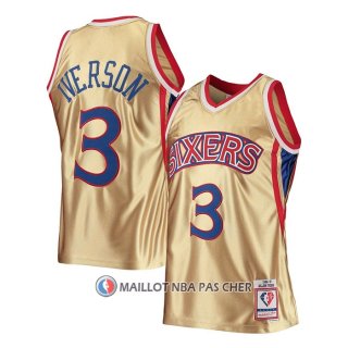 Maillot Philadelphia 76ers Allen Iverson Mitchell & Ness 1996-97 Or