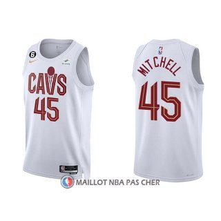 Maillot Cleveland Cavaliers Donovan Mitchell NO 45 Association 2022-23 Blanc