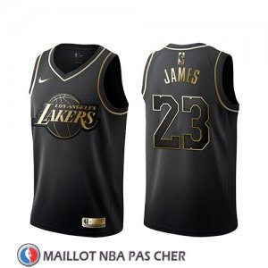 Maillot Golden Edition Los Angeles Lakers Lebron James Noir