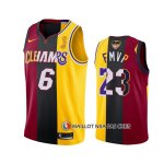 Maillot Los Angeles Lakers Lebron James 2020 Fmvp Heat Cavaliers Split Dual Number Rouge Or