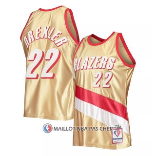 Maillot Portland Trail Blazers Clyde Drexler Mitchell & Ness 1991-92 Or
