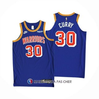 Maillot Golden State Warriors Stephen Curry NO 30 Classic 2021-22 Authentique Bleu