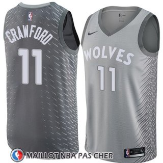 Maillot Minnesota Timberwolves Jamal Crawford No 11 Ciudad 2018 Gris
