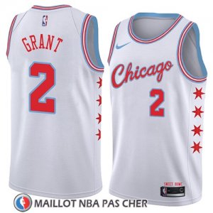Maillot Chicago Bulls Jerian Grant No 2 Ciudad 2018 Blanc