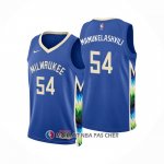 Maillot Milwaukee Bucks Sandro Mamukelashvili NO 54 Ville 2022-23 Bleu
