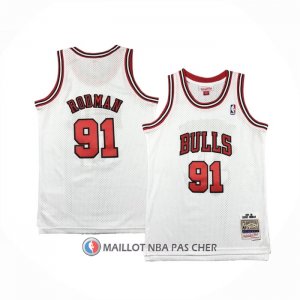 Maillot Enfant Chicago Bulls Dennis Rodman NO 91 Mitchell & Ness 1997-98 Blanc
