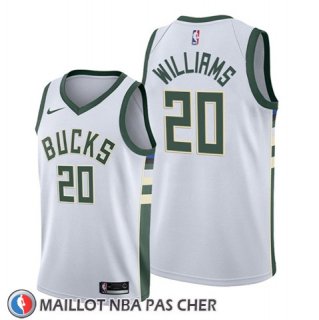 Maillot Milwaukee Bucks Marvin Williams Association 2019-20 Blanc