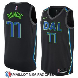 Maillot Mavericks Luka Doncic 77 Ciudad 2017-18 Noir