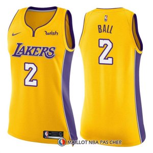 Maillot Femme Los Angeles Lakers Lonzo Ball Icon 2017-18 2 Jaune