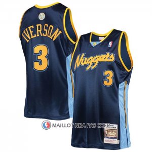 Maillot Denver Nuggets Allen Iverson NO 3 Mitchell & Ness 2006-07 Bleu2