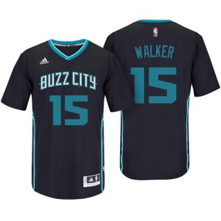 Maillot Manga Cort Kemba Walker Hornets 15 Noir