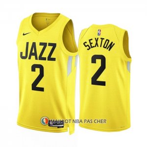 Maillot Utah Jazz Collin Sexton NO 2 Icon 2022-23 Jaune