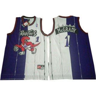 Maillot Split Raptors McGrady 1 Violet Blanc